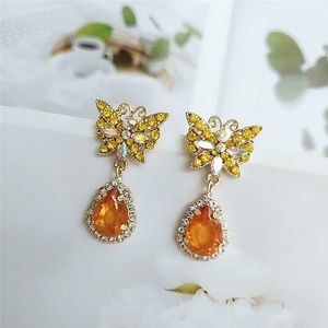Diamond Long Butterfly Earrings